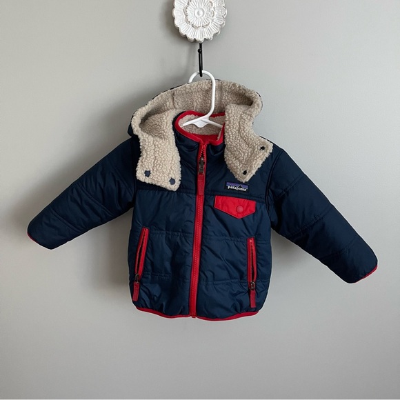 Patagonia Other - Patagonia 12/18mo Reversible Tribbles Jacket EUC Stone Blue